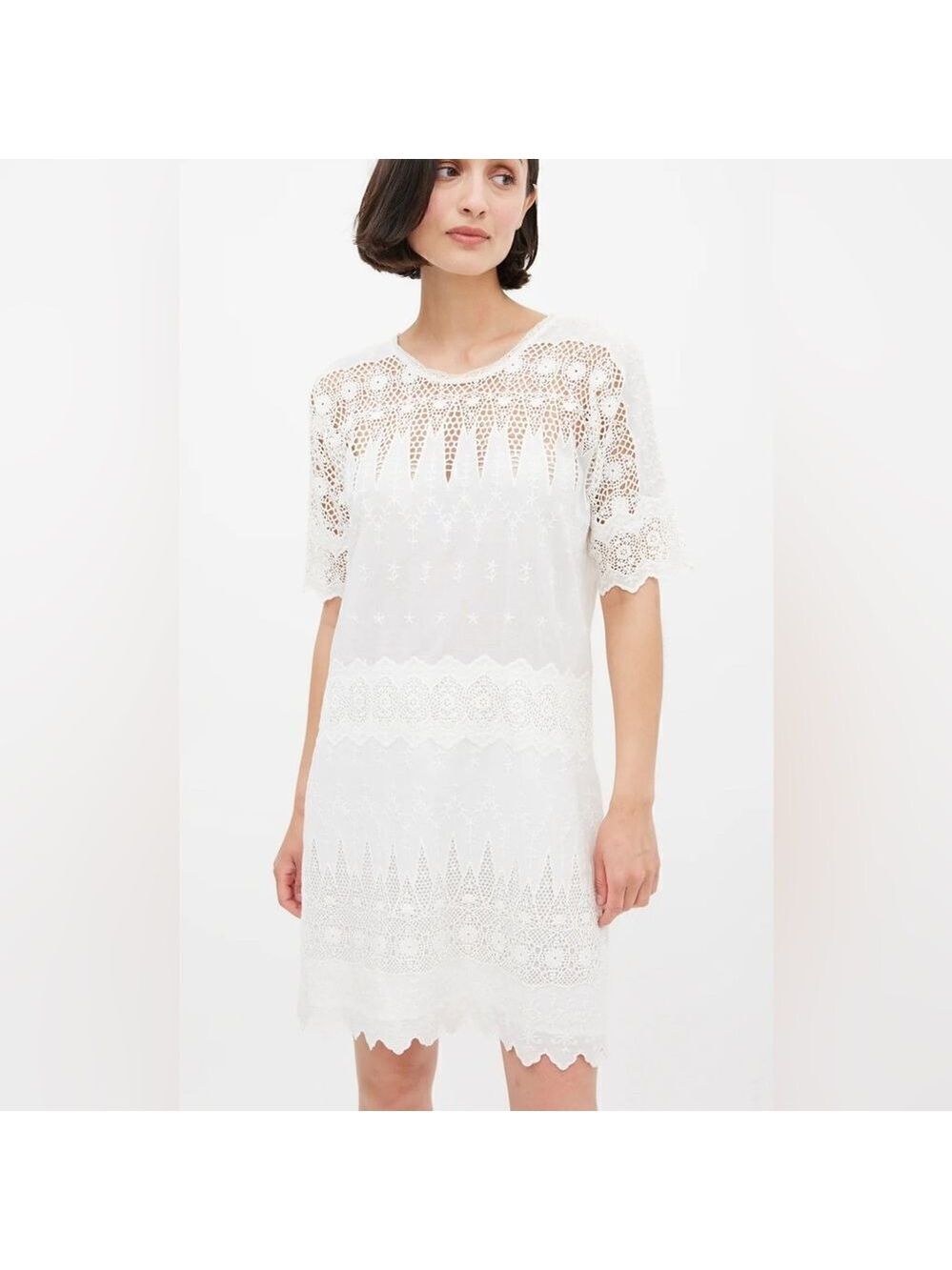 Ulla Johnson Violet Eyelet Scalloped Lace Dress - Picture 1 of 11